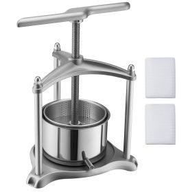 Fruit Wine Press, 0.8 Gallon/3L, Stainless Steel Manual Juice Maker with Powerful T-Shaped Handle, Juice Making for Apple/Grape/Orange/Berry