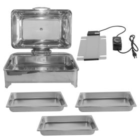 Electric Chafing Dish 9L/9.5QT Food Warmer w/Glass Lid for Catering 110V 60Hz Restaurant Food Warmer Display