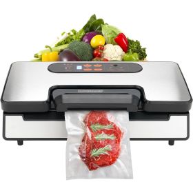 Vacuum Sealer Machine, 90Kpa 130W Powerful Dual Pump and Dual Sealing, Dry and Moist Food Storage
