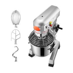 Commercial Food Mixer 15Qt 600W 3 Speeds Adjustable 110/178/390 RPM Heavy Duty 110V with Stainless Steel Bowl Dough Hooks Whisk Beater Premium fo