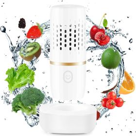 Fruit and Vegetable Purifier Cleaner Washing Machine Capsule Shape Disinfection OH-ion Purification Technology for Cleaning Veggie Grains Rice Me (Color: White)