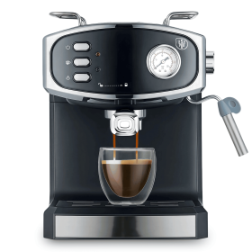 Italian espresso machine with semi-automatic coffee brewing, pressure gauge, milk frother, steam bar, 1350W 51mm grinder (W1002P414509: W1002P478431)