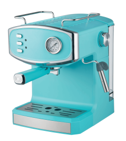 Italian espresso machine with semi-automatic coffee brewing, pressure gauge, milk frother, steam bar, 1350W 51mm grinder (W1002P414509: W1002P414509)